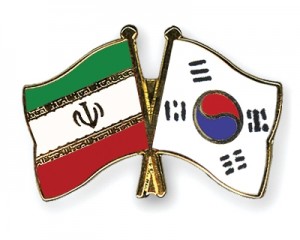 Iran, South Korea Flags