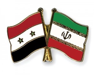 Iran and Syria flags