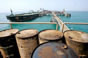 An oil tanker, Episkopi, is seen docked next to Iraq's vital al-Basra oil terminal, in Persian Gulf waters, Wednesday, Feb. 27, 2008. Crude oil prices fell more than $2 a barrel Thursday, April 24, 2008, as the dollar gained strength against the euro. (AP Photo/Kamran Jebreili)