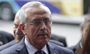 Lebanon's President Sleiman arrives for meeting with Uruguayan President Mujica at presidential house in Montevideo