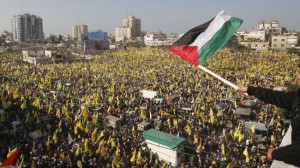 Supporters of the Palestinian Fatah movement