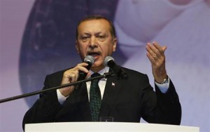 Turkey's PM Erdogan addresses his supporters during a Mother's Day event in Istanbul