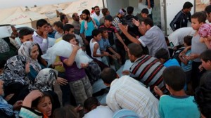 Syrian refugees in a camp in Jordan