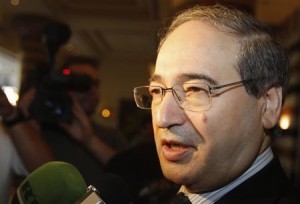 File photo of Syria's Deputy FM Mekdad speaking to the media in Damascus