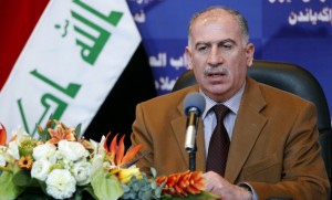 Iraqi parliament speaker Osama al-Nujaifi speaks during a news conference in Baghdad