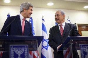 U.S. Secretary of State John Kerry and Israeli Prime Minister Benjamin Netanyahu address a joint news conference at the Prime Minister's Office in Jerusalem