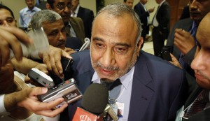 Iraq's Vice-President Abdul-Mahdi speaks to reporters during WEF on Middle East at Dead Sea