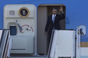 Obama arrivel in Hague