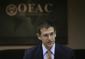 Office of Foreign Assets Control (OFAC) Director Adam Szubin and his staff meet at the U.S. Treasury Department in Washington March 26, 2014.