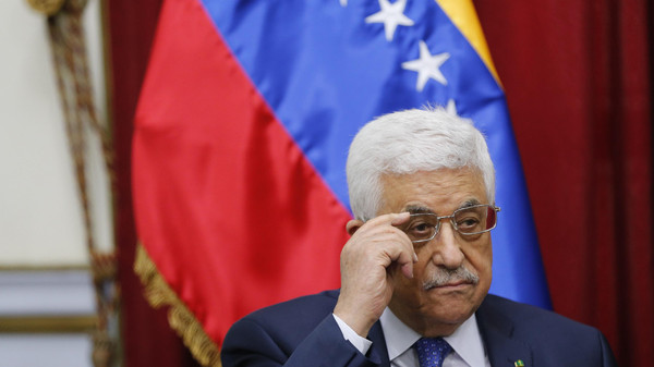 Abbas attends a meeting at Miraflores Palace in Caracas