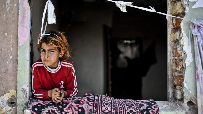 A displaced Syrian girl