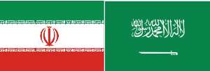 Iran-Saudi Arabia flags
