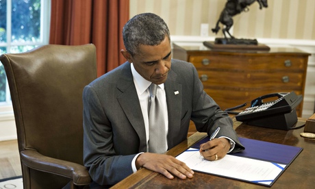 US President Barack Obama signs House Jo