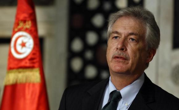 U.S. Deputy Secretary of State Bill Burns addresses a news conference in Tunis