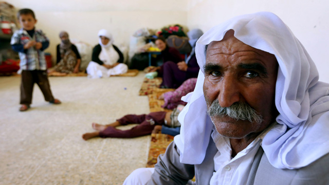 An Iraqi Yazidi family that fled the violence