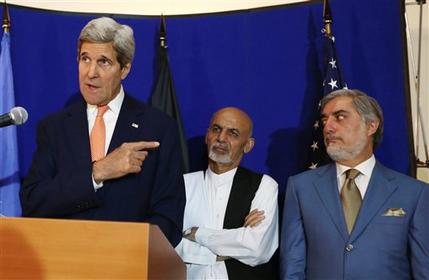 Ashraf Ghani Ahmadzai, Abdullah Abdullah, John Kerry