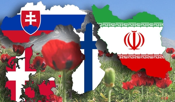 Slovaki-Denmark-Iran Flags