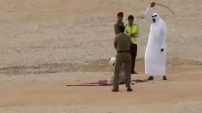 This file photo shows the beheading of a man in Saudi Arabia.