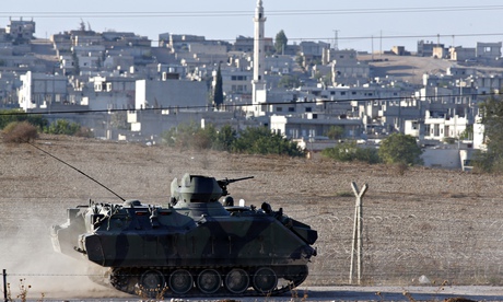 Turkish tank on Syria border, Suruc