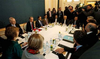 Catherine Ashton, Laurent Fabius, Philip Hammond, Mohammad Javad Zarif