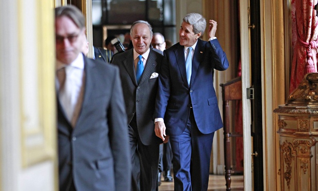 John Kerry, right, with Laurent Fabius, the French foreign minister