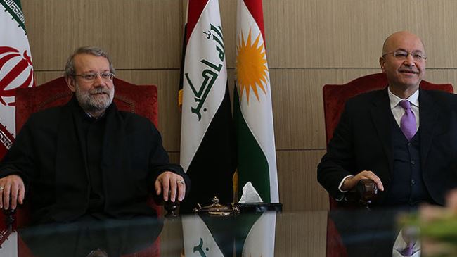 Barham Salih and ali larijani