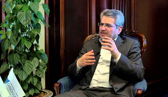 Gholamali Khoshroo, former Iranian deputy foreign minister for legal and international affairs and assistant of Iranian President Mohammad Khatami, speaks at the World Public Forum "Dialogue of Civilizations" March 6, 2014. (photo by World Public Forum)