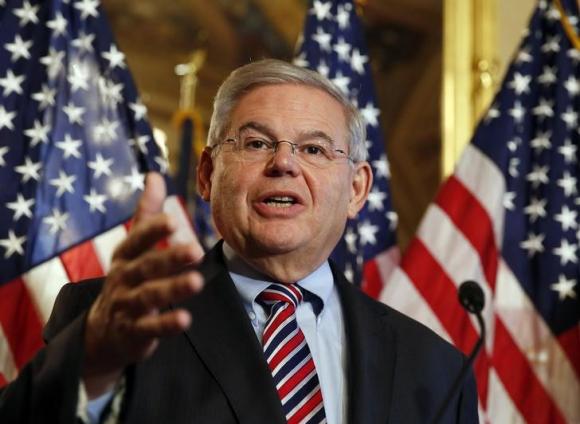 U.S. Sen. Robert Menendez (D-NJ) speaks about immigration reform at a news conference on Capitol Hill in Washington December 10, 2014. Credit: Reuters/Larry Downing/Files