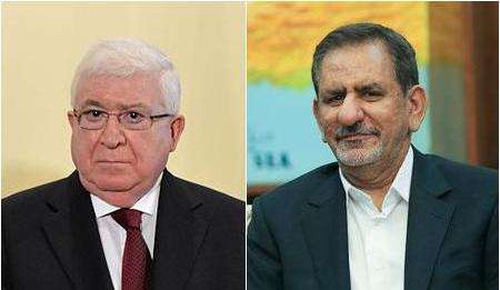 Iran's First Vice president Is'haq Jahangiri meets Iraqi President Fuad Masum