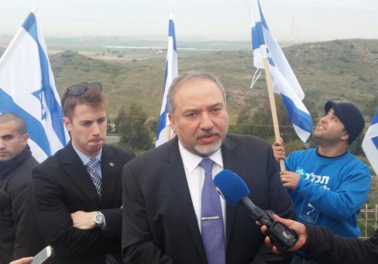 Israel Foreign Minister Avigdor Liberman in Sderot, February 23, 2015. (photo credit:COURTESY YISRAEL BEYTENU)