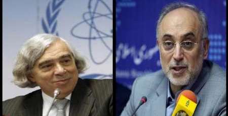 US Secretary of Energy Ernest Moniz (L) & Head of the Atomic Energy Organization of Iran Ali-Akbar Salehi