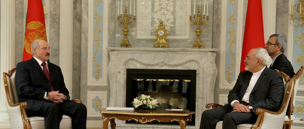 Iranian Foreign Minister Mohammad Javad Zarif meets Belarusian President Alexander Lukashenko