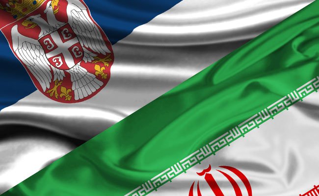 Flags of Iran and Serbia
