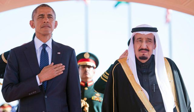 U.S. President Barack Obama with Saudi Arabian King Salman, January 27, 2015. The Saudis prefer to do their talking in private, not in the U.S. Congress. Photo by AP