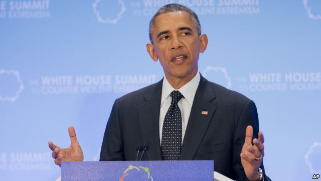President Barack Obama speaks at the Countering Violent Extremism (CVE) Summit, Feb. 19, 2015, at the State Department in Washington.