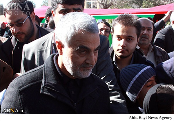 Commander of Iran's Quds Force Major General Qasem Soleimani attends rally on the 36th anniversary of Islamic Revolution.