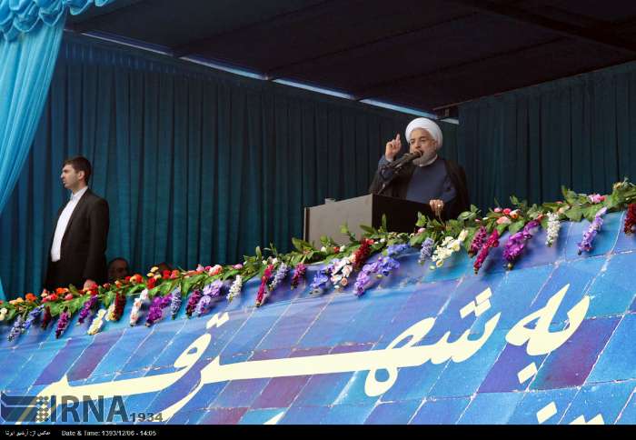 Iran's President Hassan Rouhani visits Qom on Feb 25, 2015.