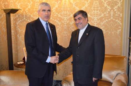Chairman of the Italian Senate's Foreign Policy Commission Pier Ferdinando Casini (L) & Iran's Minister of Culture and Islamic Guidance Ali Jannati