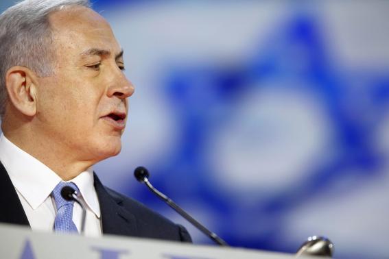 . Israel's Prime Minister Benjamin Netanyahu addresses the American Israel Public Affairs Committee (AIPAC) policy conference in Washington, March 2, 2015. CREDIT: REUTERS/JONATHAN ERNST
