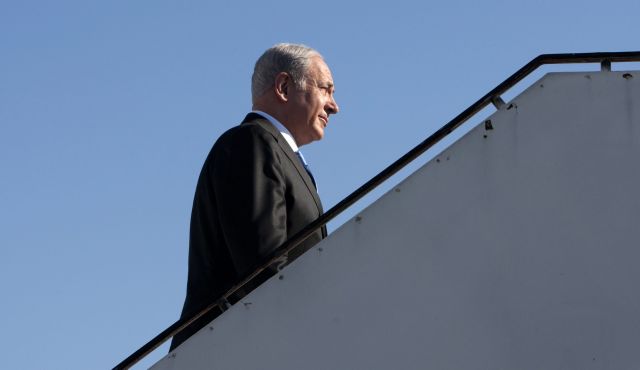 Benjamin Netanyahu at Ben-Gurion International Airport, September 14, 2010. Photo by AFP
