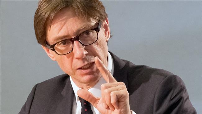 Germany's Ambassador to the US Peter Wittig speaks to reporters during an interview with The Associated Press in Washington on March 9, 2015.