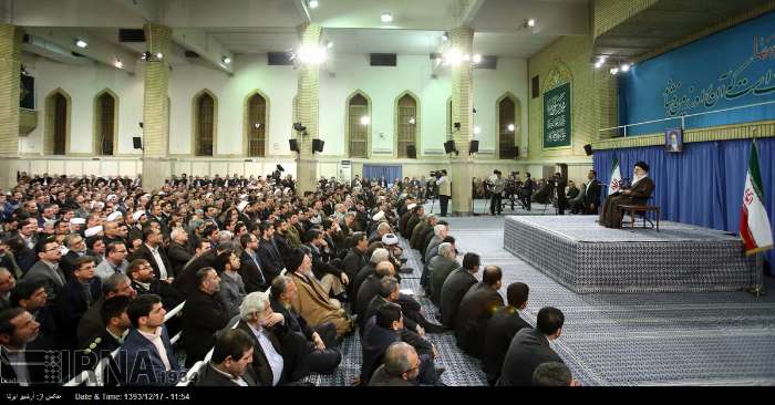Irans SL Ayatollah Khamenei meets environmental officials and activists on March 8, 2015.