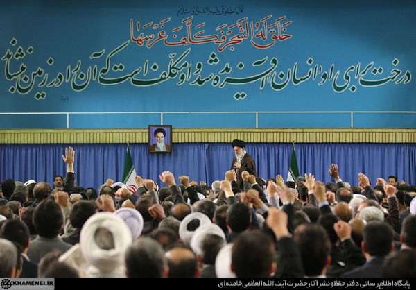 Irans SL Ayatollah Khamenei meets environmental officials and activists on March 8, 2015.