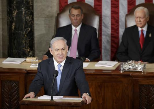 Israeli Prime Minister Benjamin Netanyahu addresses a joint meeting of Congress in the House Chamber on Capitol Hill, March 3, 2015. CREDIT: REUTERS/GARY CAMERON