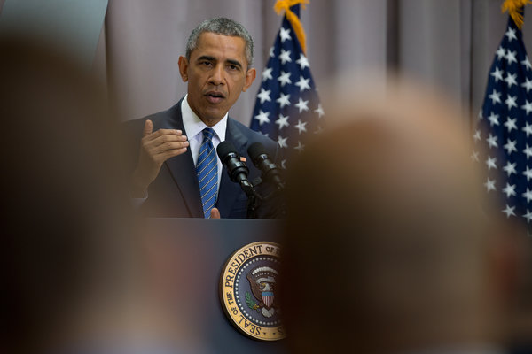 In a speech at American University on Wednesday, President Obama denounced opponents of the Iran deal as lobbyists. Credit Stephen Crowley/The New York Times