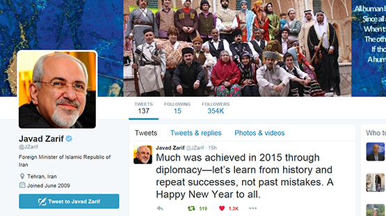 Zarif message on the occasion of 2016 New Year